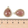 Natural Strawberry Quartz Faceted Teardrop Pendants G-I382-01G-08-3