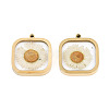 304 Stainless Steel Epoxy Resin Pendants STAS-T072-35-2