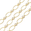 Handmade Brass Pave Clear Cubic Zirconia Oval Link Chains CHC-G027-02LG-1