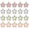 40Pcs 4 Colors Rack Plating Alloy Epoxy Resin Pendants FIND-FH0004-57-1