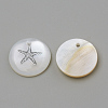 Freshwater Shell Pendants SHEL-Q010-001P-2