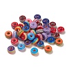 100Pcs Rainbow Striped Resin European Beads RESI-D051-01A-1