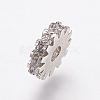 Brass Micro Pave Cubic Zirconia Bead Spacers ZIRC-E143-21P-2