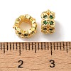 Long-Lasting Plated Brass Micro Pave Clear Cubic Zirconia European Beads KK-K381-18B-G01-2