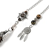 Natural Tiger Eye Cone Dowsing Pendulum Big Pointed Pendants AJEW-Z041-01G-AS-2