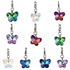 10Pcs Glass Butterfly Pendant Decorations HJEW-JM03515-02-1