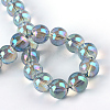 Electroplate Glass Beads Strands EGLA-Q062-8mm-A01-3