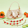 4Pcs 4 Styles Alloy Enamel & Resin Fruit Red Strawberry Charm 304 Stainless Steel Bag Decorative Chains HJEW-PH02272-4