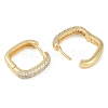 Rack Plating Square Brass Micro Pave Cubic Zirconia Hoop Earrings EJEW-Z059-13G-01-2