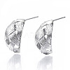Brass Half Hoop Earrings KK-N232-110P-NF-4