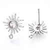 Brass Micro Clear Cubic Zirconia Stud Earring Findings KK-R132-064P-1