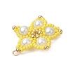Glass Seed Beaded Star Pendants PALLOY-MZ00524-03-4