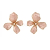 Flower Brass Enamel Stud Earrings EJEW-P308-02G-A-2