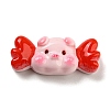 Pig Theme Opaque Resin Cabochons RESI-H154-01G-1