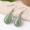 Natural & Synthetic Mixed Stone Teardrop Dangle Earrings EJEW-J089-M-2