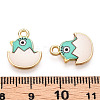 Printed Light Gold Tone Alloy Pendants ENAM-N056-204B-3