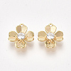 Brass Cubic Zirconia Charms X-KK-S350-289-1