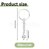 80Pcs Musical Note Alloy Keychain KEYC-FH00091-2