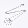 Non-Tarnish 201 Stainless Steel Pendant Necklaces NJEW-T009-JN068-1-40-2