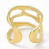 Ion Plating(IP) 304 Stainless Steel Wide Hollow Open Cuff Ring for Women LS-RJEW-G275-02G-3