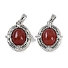 Natural Carnelian(Dyed & Heated) Oval Pendants KK-P283-42A-P-1