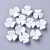 3-Petal Spray Painted Acrylic Bead Caps MACR-N007-01G-1