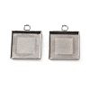 304 Stainless Steel Pendant Cabochon Settings STAS-Z201-02P-04-1