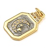 Rack Plating Brass Micro Pave Cubic Zirconia Pendants KK-G513-73A-05G-3