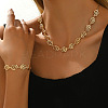 Brass Vortex Link Chain Bracelets & Necklaces Sets for Women FS-WG9AED4-01-1