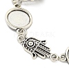 Antique Silver Plated Alloy Link Chain Bracelet Making MAK-K023-02B-AS-3