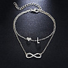 Alloy Infinity Heart Initial Charm Double Layer Anklets for Women FS-WG74AE6-12-1