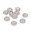 Eco-Friendly 6-Petal Flower Brass Micro Pave Cubic Zirconia Bead Caps ZIRC-M098-01P-FF-2