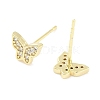 Brass Micro Pave Clear Cubic Zirconia Studs Earring for Women EJEW-S217-C03-2