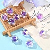 10Pcs Two Tone UV Plating Rainbow Iridescent Acrylic Beads TACR-YW0002-33H-4