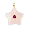 Natural Rose Quartz Pendants G-Z157-01G-08-1