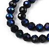 AB Color Plated Natural Black Spinel Beads Strands G-T144-B07-03-3