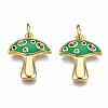 Autumn Theme Brass Micro Pave Cubic Zirconia Enamel Pendants ZIRC-Q200-023B-NF-1