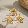 Stainless Steel Textured Starfish Stud Earring & Ring Sets FU0930-3-1
