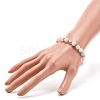 Natural Morganite Round Beads Stretch Bracelet for Girl Women BJEW-JB06926-3