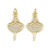Brass Micro Pave Clear Cubic Zirconia Pendants KK-B177-06G-1