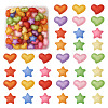 100Pcs 2 Style Frosted Acrylic Beads FACR-BT0001-01-1