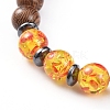 Unisex Wood Beads Stretch Bracelets BJEW-JB04960-3