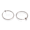 Tarnish Resistant 304 Stainless Steel Retractable Clip-on Hoop Earrings X-STAS-O135-01G-2