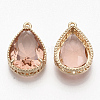 Faceted Glass Pendants GLAA-T010-016G-1