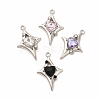 Rack Plating Alloy with Glass Pendants FIND-G051-03P-1