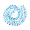 Electroplate Transparent Glass Beads Strands EGLA-N056-01A-04-2