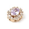 Brass Micro Pave Cubic Zirconia Beads KK-K297-29G-02-2