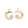 Moon & Star Alloy with Rhinestone Small Handmade Pendant Charms PALLOY-WH0086-95-1