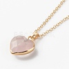 Mixed Natural Gemstone Heart Pendant Necklaces NJEW-JN03491-3