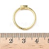 Rectangle Brass with Glass Cuff Rings for Women RJEW-Z111-05G-07-5